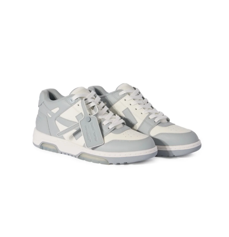 Off-White Grey and Cream Low-Top Sneakers with Arrow Logo