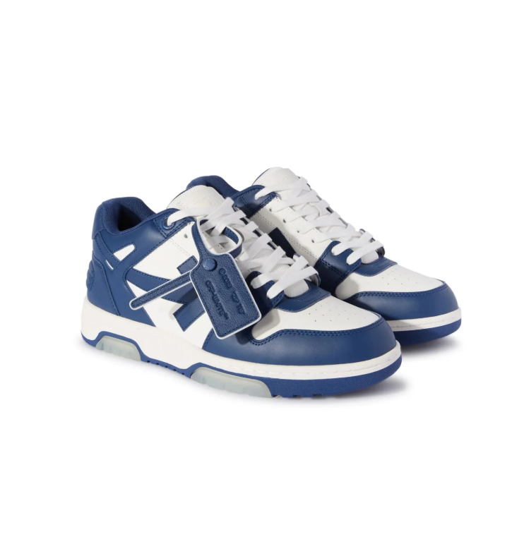Off-White Navy and White Low-Top Sneakers with Arrow Logo