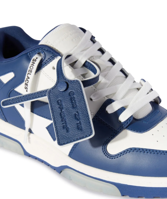 Off-White Navy and White Low-Top Sneakers with Arrow Logo