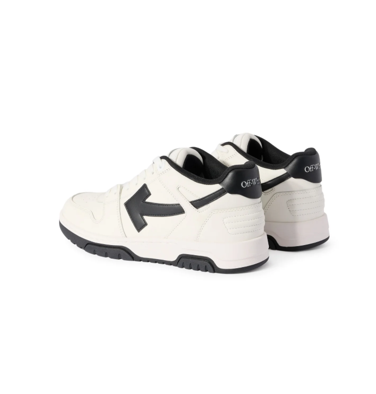 Off-White White and Black Low-Top Sneakers with Arrow Logo