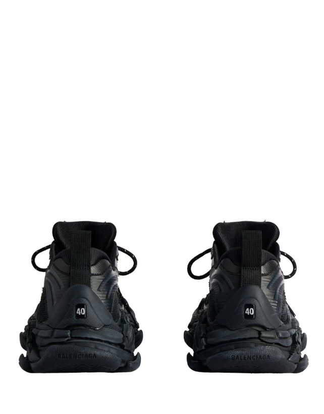 Balenciaga Black Track Sneakers with Layered Panels and Chunky Sole