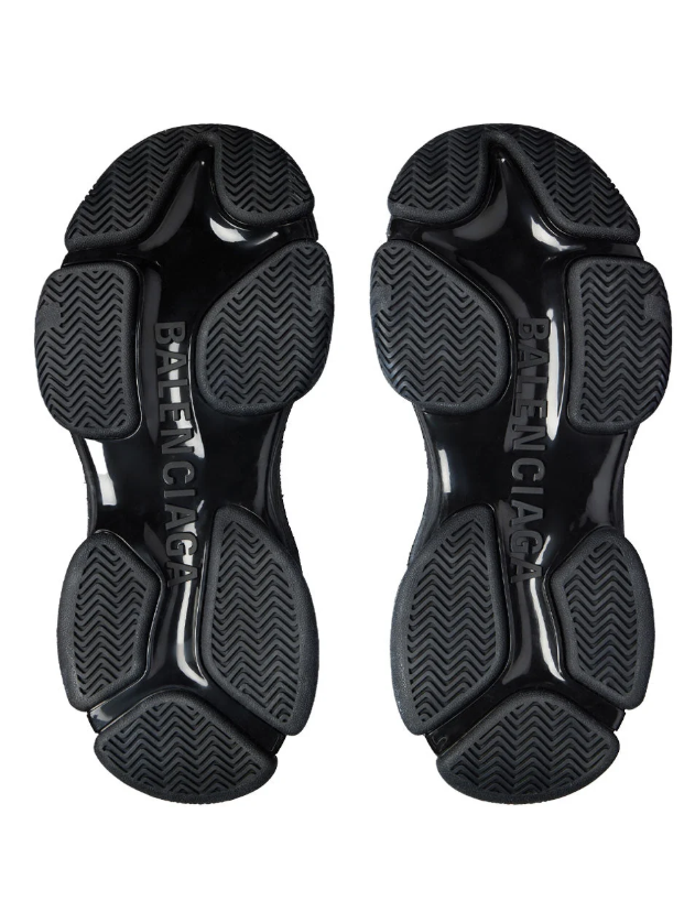 Balenciaga Black Track Sneakers with Layered Panels and Chunky Sole