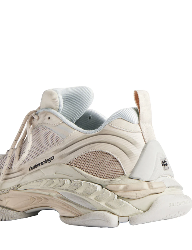 Balenciaga Cream and Beige Sneakers with Layered Mesh Panels and Chunky Sole