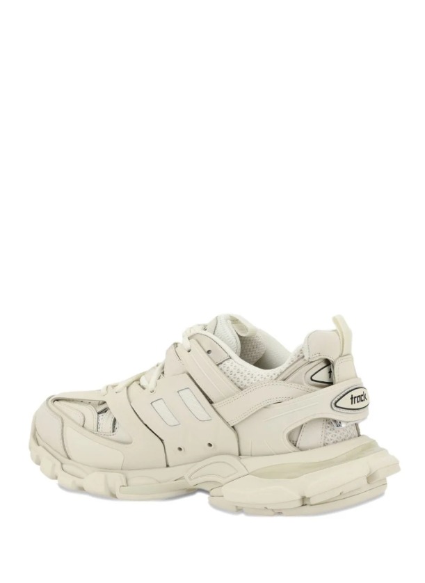 Balenciaga Cream Track Sneakers with Layered Cage Panels and Chunky Sole