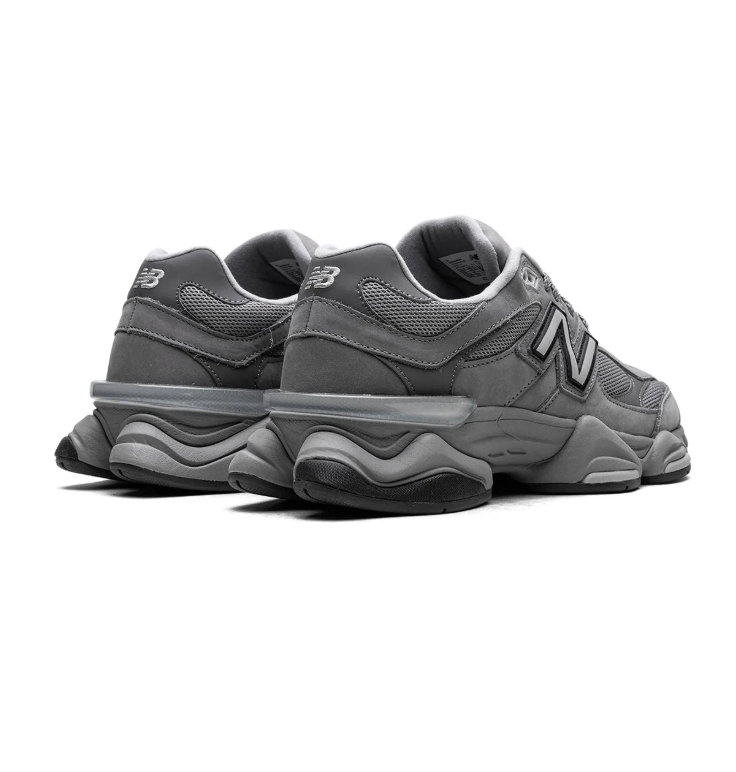 New Balance Grey Mesh Sneakers with Outlined N Logo and Chunky Sole