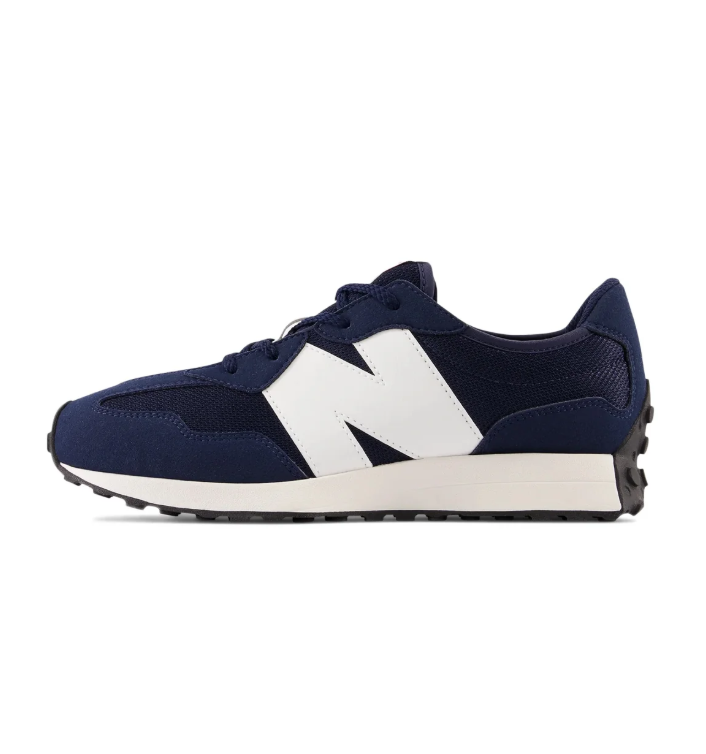 New Balance Navy Sneakers with Oversized White N Logo and Lugged Outsole