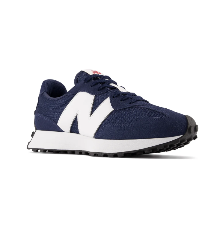 New Balance Navy Sneakers with Oversized White N Logo and Lugged Outsole