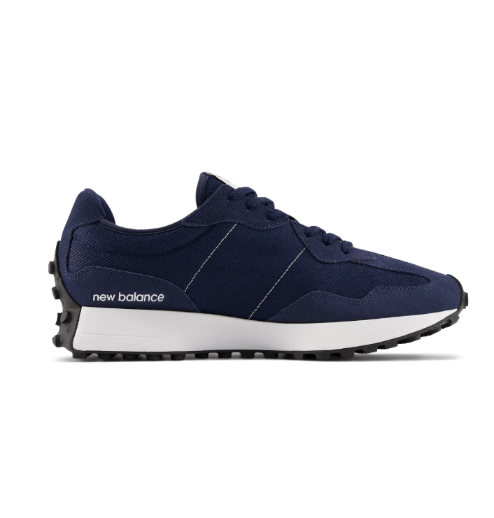 New Balance Navy Sneakers with Oversized White N Logo and Lugged Outsole