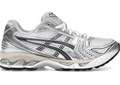 ASICS Silver and White Mesh Sneakers with Black Side Stripes
