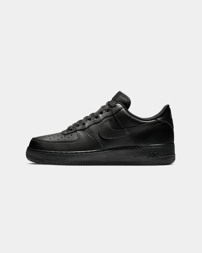 Nike All-Black Low-Top Sneakers with Tonal Swoosh and Perforated Toe