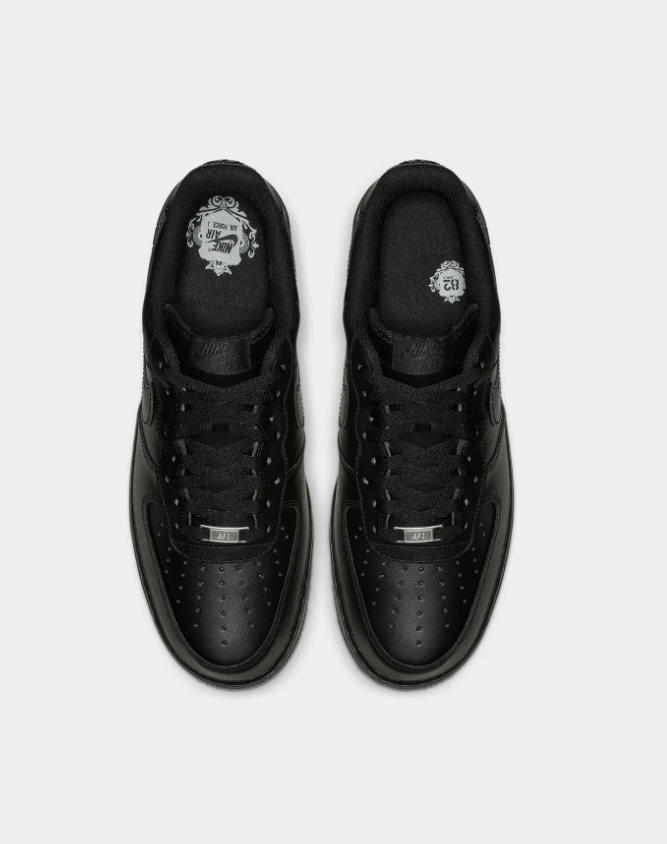 Nike All-Black Low-Top Sneakers with Tonal Swoosh and Perforated Toe