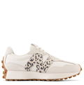 New Balance Cream Sneakers with Leopard-Print N Logo and Gum-Colored Outsole