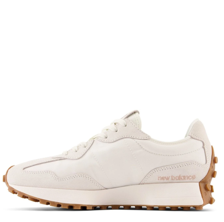 New Balance Cream Sneakers with Leopard-Print N Logo and Gum-Colored Outsole