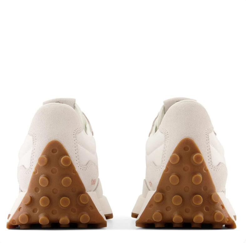 New Balance Cream Sneakers with Leopard-Print N Logo and Gum-Colored Outsole
