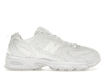New Balance Grey Mesh Sneakers with Outlined N Logo and Blue Heel Accents