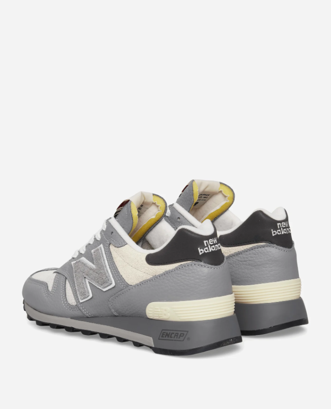New Balance 1300 Grey and Cream Sneakers with White-Trimmed N Logo