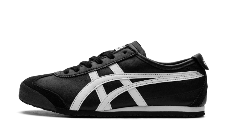 Onitsuka Tiger Black Low-Top Sneakers with White Side Stripes
