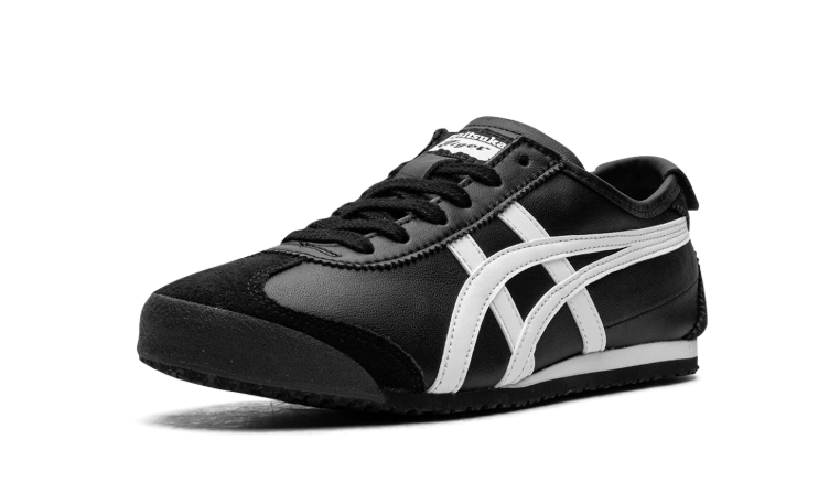 Onitsuka Tiger Black Low-Top Sneakers with White Side Stripes
