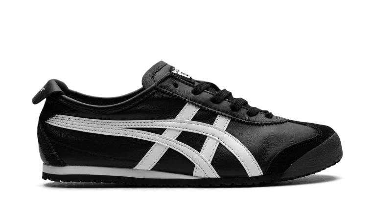 Onitsuka Tiger Black Low-Top Sneakers with White Side Stripes