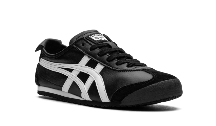 Onitsuka Tiger Black Low-Top Sneakers with White Side Stripes