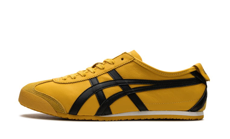 Onitsuka Tiger Yellow Low-Top Sneakers with Black Side Stripes