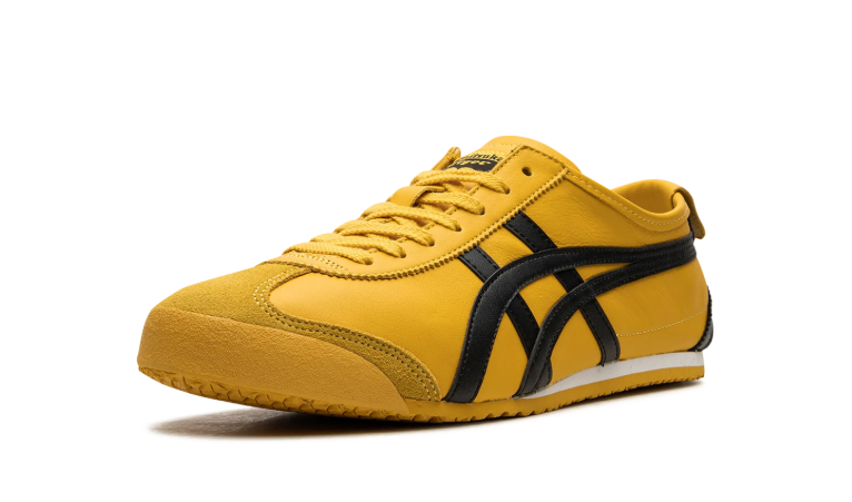 Onitsuka Tiger Yellow Low-Top Sneakers with Black Side Stripes