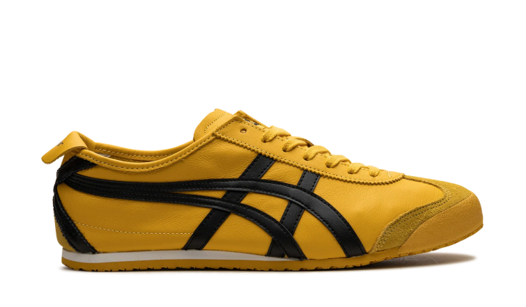 Onitsuka Tiger Yellow Low-Top Sneakers with Black Side Stripes