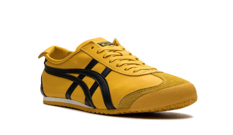 Onitsuka Tiger Yellow Low-Top Sneakers with Black Side Stripes