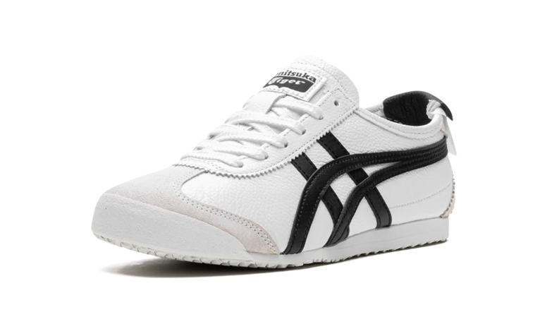 Onitsuka Tiger White Low-Top Sneakers with Black Side Stripes